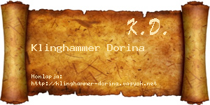 Klinghammer Dorina névjegykártya